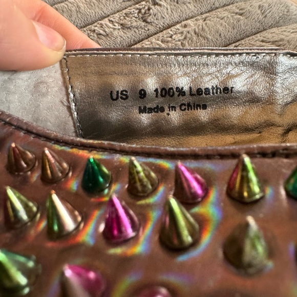 UNIF Hellraiser Rainbow Metallic Spike Flats - Picture 2 of 9